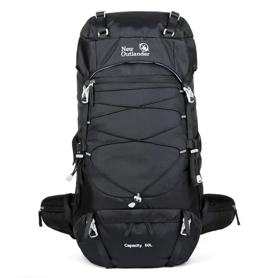 New Factory Outdoor Mountaineering Bag 50L High Capacity Nylon Travel Camping Backpack