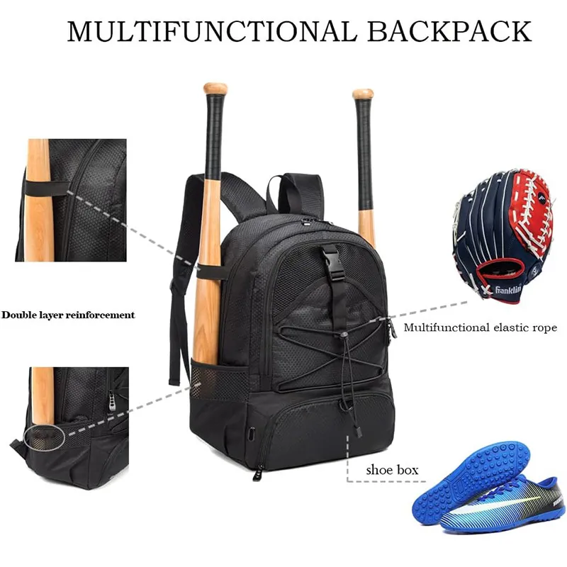 Hot Selling Football Pattern Sports Waterproof Softball Baseball Backpack Hockey Backpack