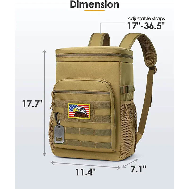 Customized Outdoor Picnic Tactics Camping Large Capacity Ice Pack Cooler Bag Storage Backpack
