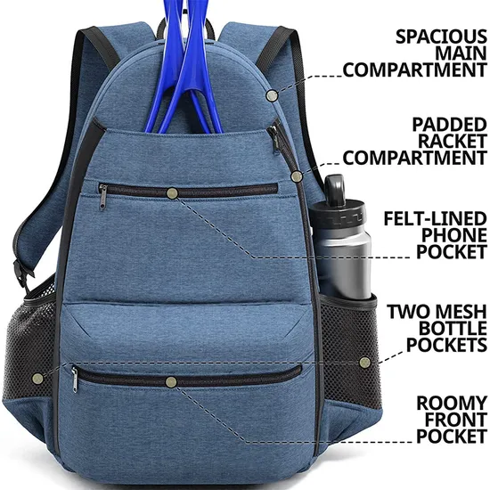 Factory Customized Tennis Racket Backpack Large Capacity Storage Leisure Sports Backpack