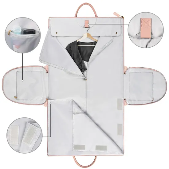 New Women Folding Suit Travel Bag Multi Functional Storage Large Capacity PU Handheld Luggage Bag