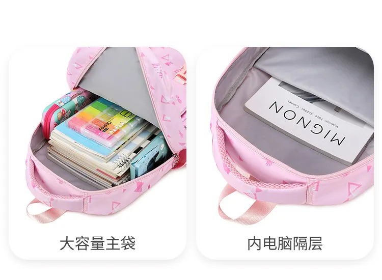 Elementary School Backpack Womens Ultra Light Childrens Backpack Pencil Case Lunch Bag Three Piece Set