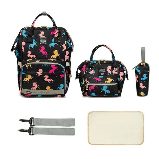 Mommy Bag Multi Functional Large Capacity Handbag Three Piece Set Mother Bag
