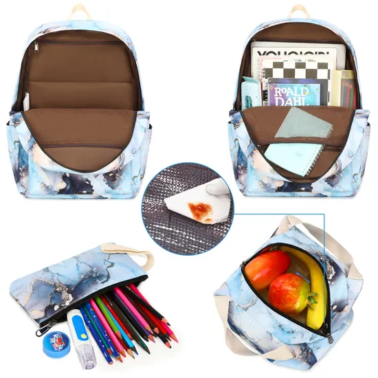 2024 Leisure Simple Large Capacity Printed Three Piece Backpack for Primary and Secondary School Students