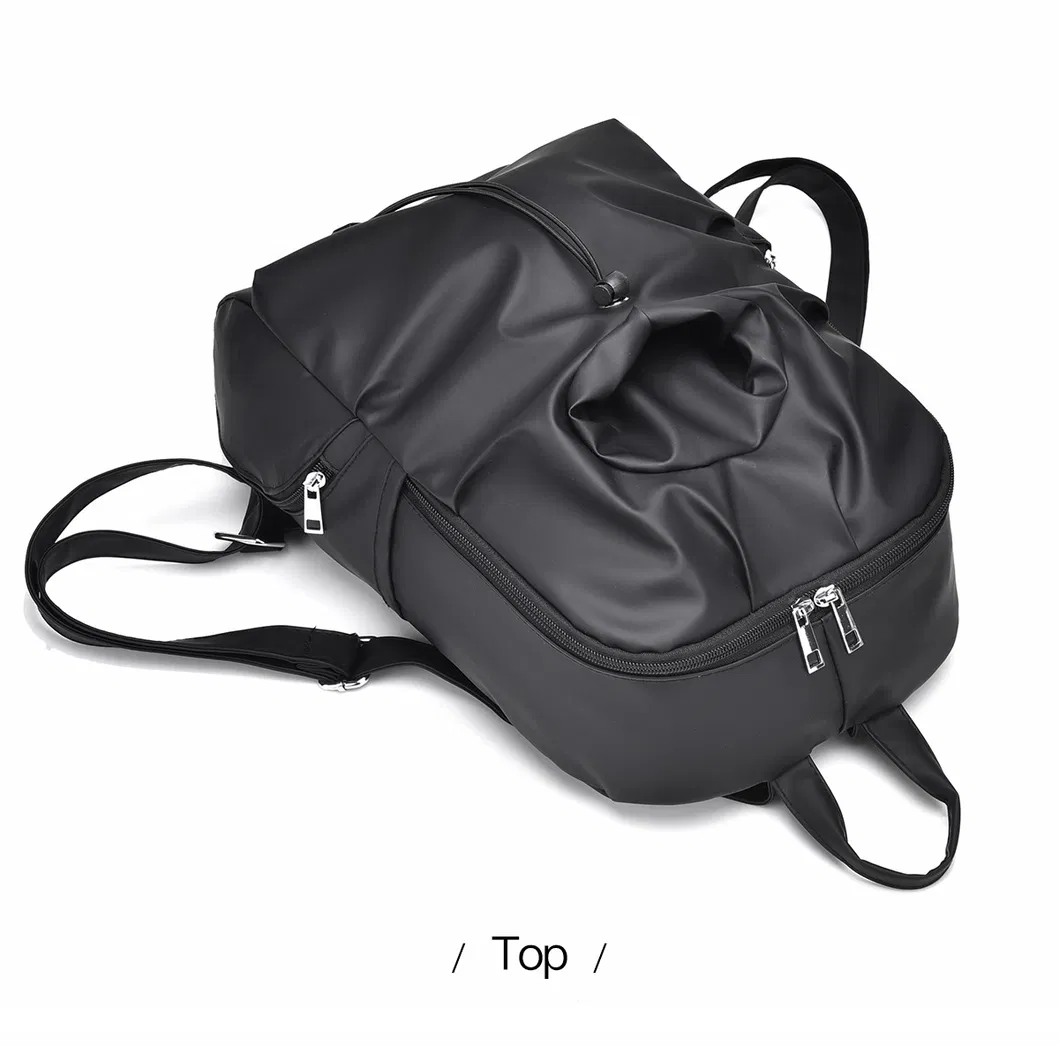 Men&prime;s Leather Film Waterproof Material Leisure Business Backpack