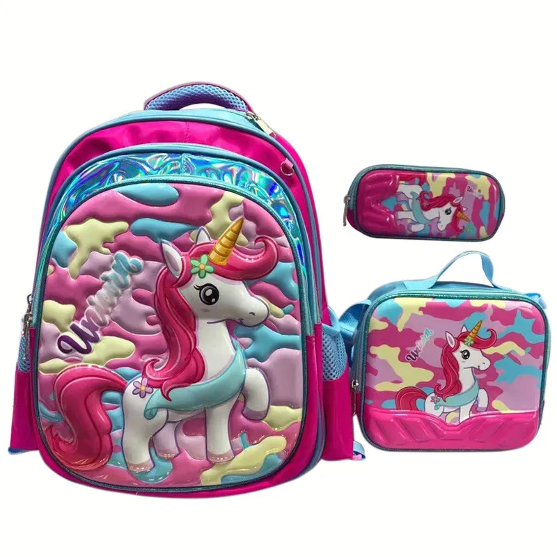 New 3piece Set Children&prime;s Trolley Backpack for Primary School Students