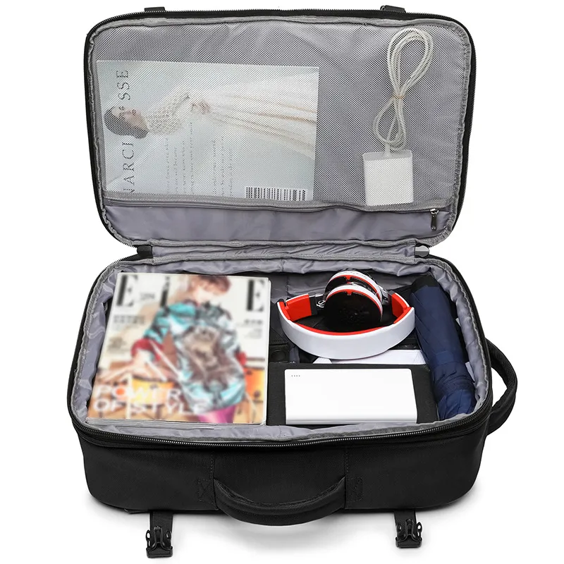 New Business Men Large Capacity Expandable Travel Backpack USB Charging Multi Functional Waterproof Backpack