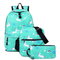 High School Female Unicorn Children′s Backpack Customized Crossbody Bag Pen Bag Three Piece Set