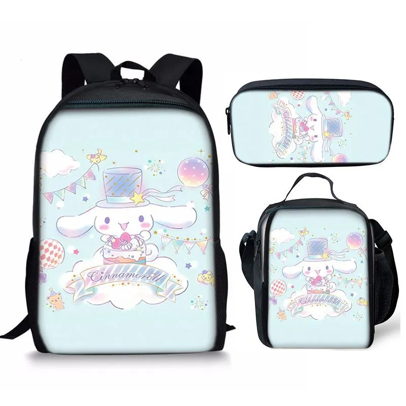 Cinnamoroll Big Ear Dog Primary and Secondary School Student School Backpack Three Piece Set