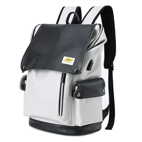 15.6-Inch Computer PU Backpack Large Capacity Splash Proof Backpack