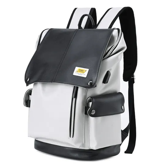 15.6-Inch Computer PU Backpack Large Capacity Splash Proof Backpack