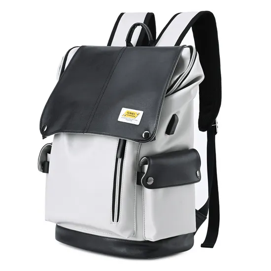 15.6-Inch Computer PU Backpack Large Capacity Splash Proof Backpack