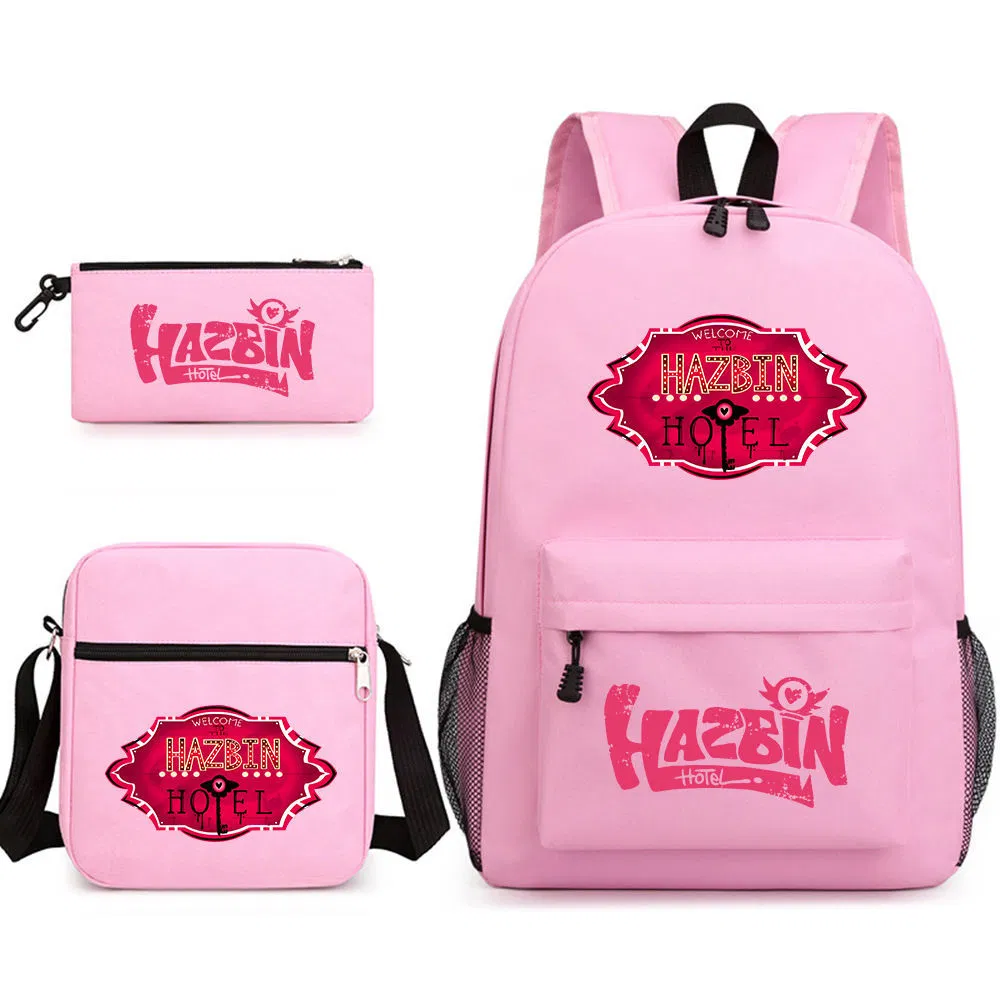 Schoolbags Around Hell Inn Anime Three Piece Schoolbag for Students Cartoon Printing Trend Backpack