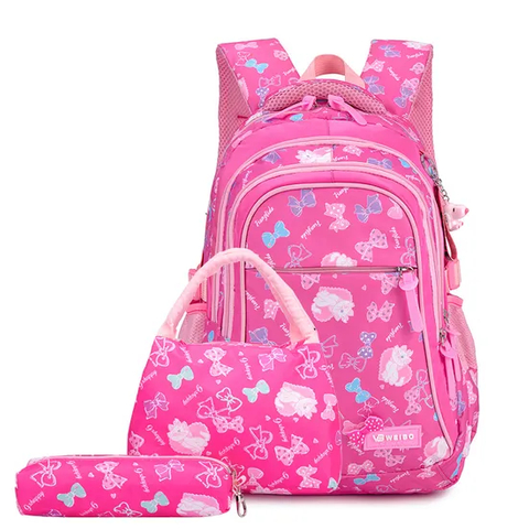 Factory Customized Three Piece Set of Fashionable Printed Backpacks for Students