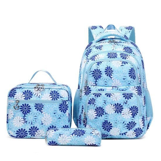2024 New Printed High School Girls Bag Large Capacity Three Piece Backpack