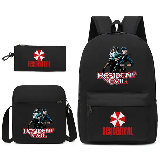 Cartoon Custom Design Backpack Student Pencil Case Single Shoulder Bag Backpack Three Piece Set