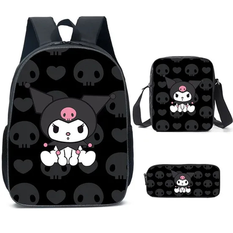 Lomi Kuromi Backpack Lunch Bag Pencil Case Three Piece Set Elementary School Backpack