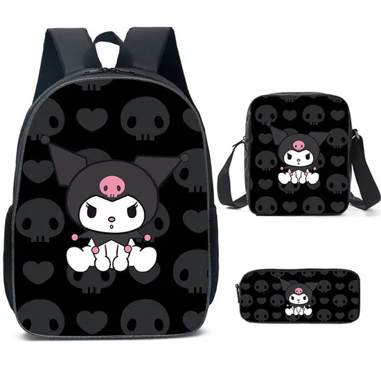 Lomi Kuromi Backpack Lunch Bag Pencil Case Three Piece Set Elementary School Backpack