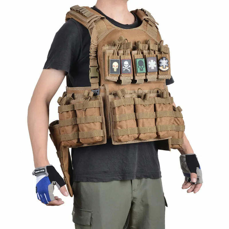 Molle Tactical Vest Multi Functional Lightweight Vest Set for Training Clothing Security Protection Vest