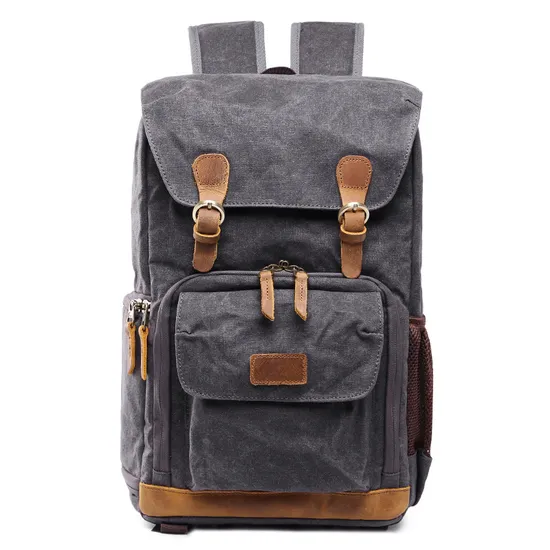 Double Shoulder Photography Bag Cross-Border Waterproof Canvas Backpack