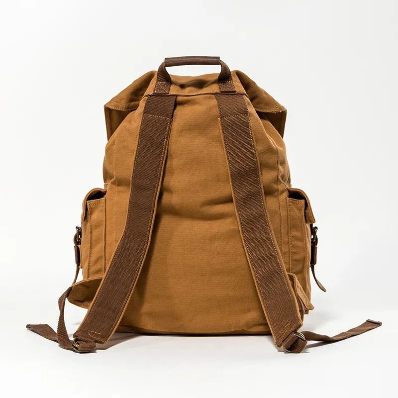 Retro Mens Canvas Backpack Leisure Universal Backpack Fashionable Large Capacity Outdoor Travel Bag