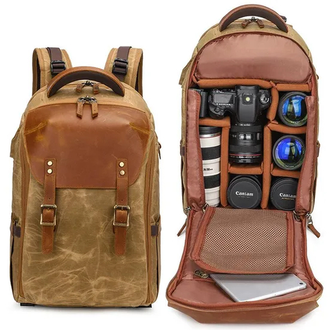 Camera Backpack Cross-Border Waterproof Canvas Outdoor Inner Digital Shoulder Photography Backpack