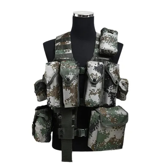 Tactical Vest Clip Bag 7-Piece Set Camouflage Combat Carrying Gear Customizable Vest