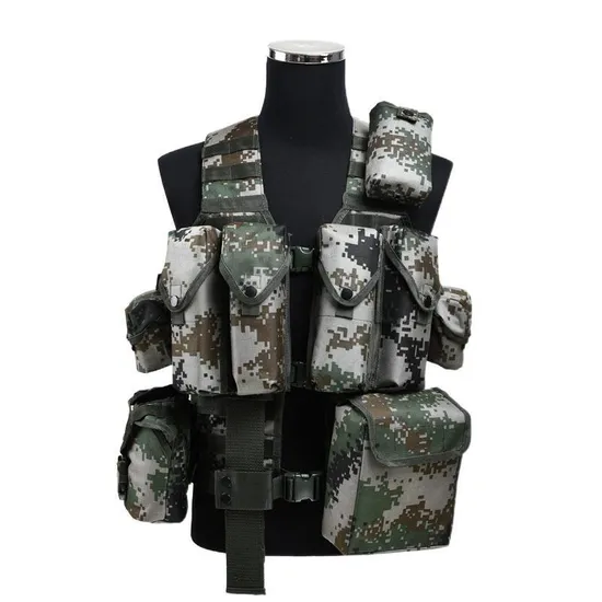 Tactical Vest Clip Bag 7-Piece Set Camouflage Combat Carrying Gear Customizable Vest