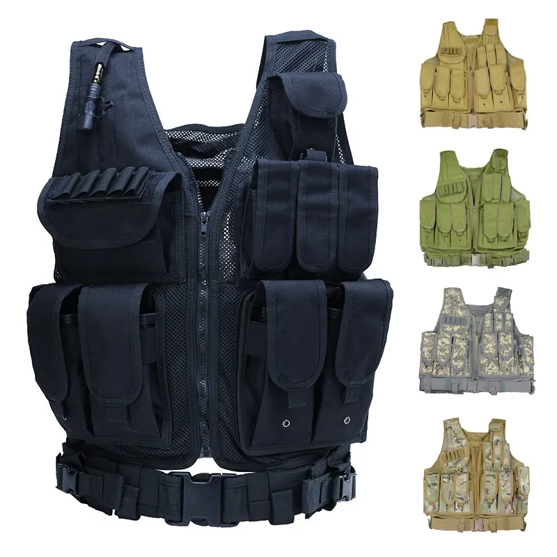 Summer Training Lightweight Multifunctional Outdoor Camouflage Triple Pocket Tactical Vest