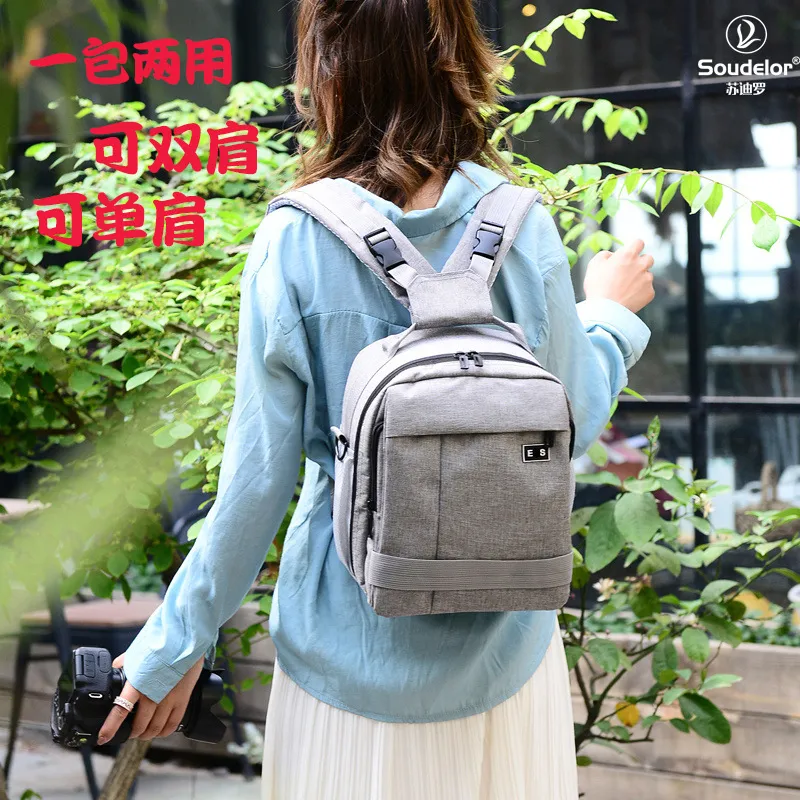 SLR Camera Bag Shoulder Photography Digital Backpack Multi-Purpose Design for Both Single and Dual Use