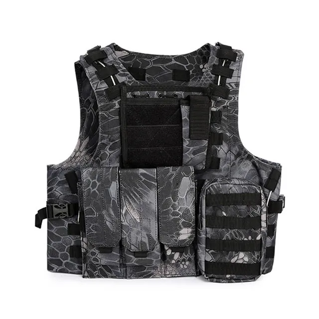 Tactics Anti War Steel Wire Vest with Python Pattern Camo Molle Vest Factory Direct Sales