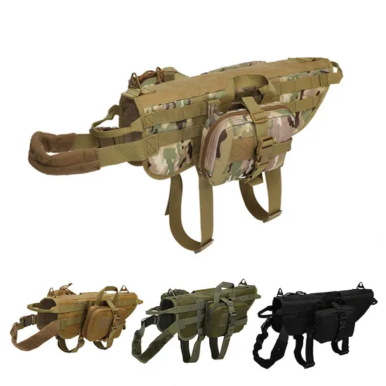 Manufacturer Large and Medium-Sized Dog Tactical Vest Molle Vest for Practical Training Dog Vest