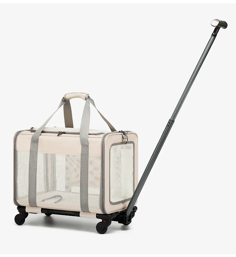 Large-Capacity Trolley Pet Carrying Bag Breathable Dog Bag Foldable Trolley Breathable Cat Shoulder Bag