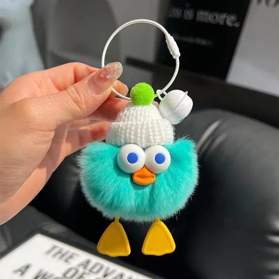 Promotional Gift Car Key Handbag Accessories Gift Key Ring Custom Cute Cartoon 3D Plush Keychain