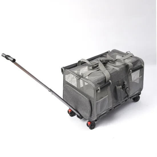 Dog Cat Carrier with Wheels Trolley Pet Carrier Bag with Removable Wheels