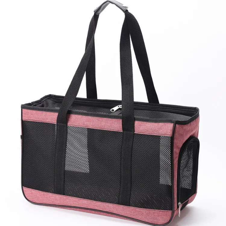 Wholesale Pet Carrier Bag with Mesh Windows Locking Safety Zippers for Small Medium Pets Carrier Travel Bag