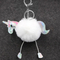 Keychain Rex Rabbit Hairball Pendant PU Leather Cartoon Plush Ladies Bag
