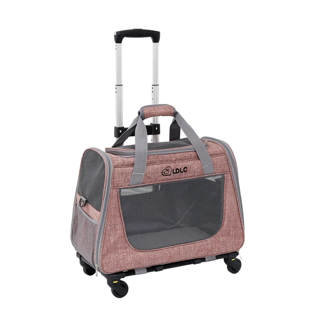 2024 Multifunctional Pet Backpack Carrier Smooth Spinning Wheels Portable Trolley Bag