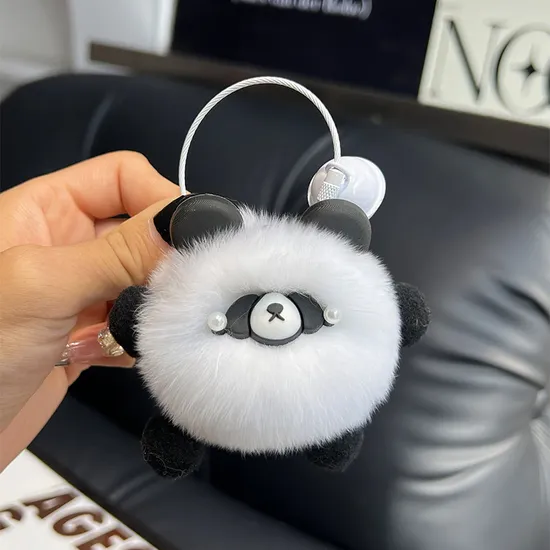 New Soft and Cute Rabbit Red Panda Pendant Personalized Rabbit Hair Car Keychain