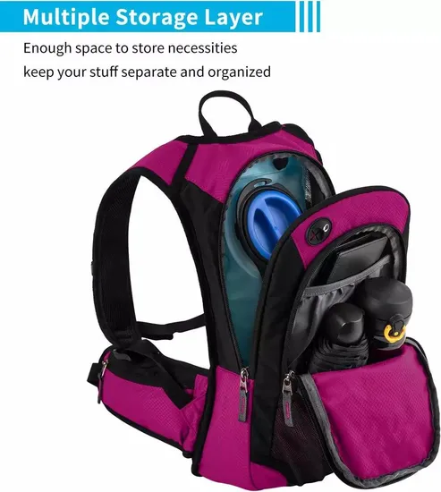 Factory Custom Hydration Backpack 2ith 2L 2ater Bag Insulation Water Suitable for Running Hiking Cycling and Camping
