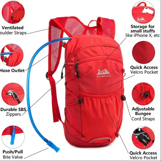 Factory Custom Light Riding Molle Running Cycling Hydration Pack Backpack with Water Bladder