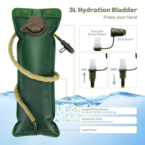 Factory Custom Tactical Hydration Backpack with Water Bladder