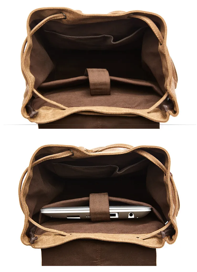 Designer Retro Style Backpacks Durable Canvas Backpack Laptop 15 Inch