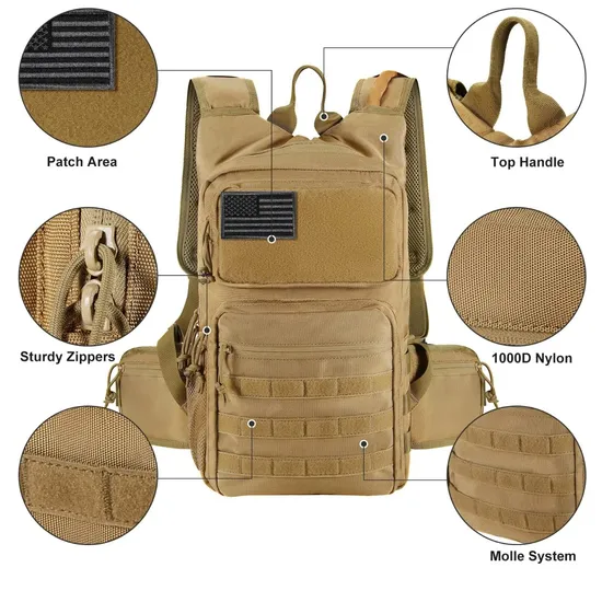 Factory Custom Tactical Hydration Pack Lightweight Insulation Water Backpack