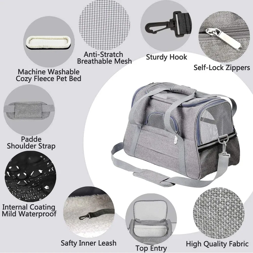Pet Carrier Bag Hot Sale High Quality Durable Expandable Airline Approved Cat Bag Pet Cages Carrier for Travel