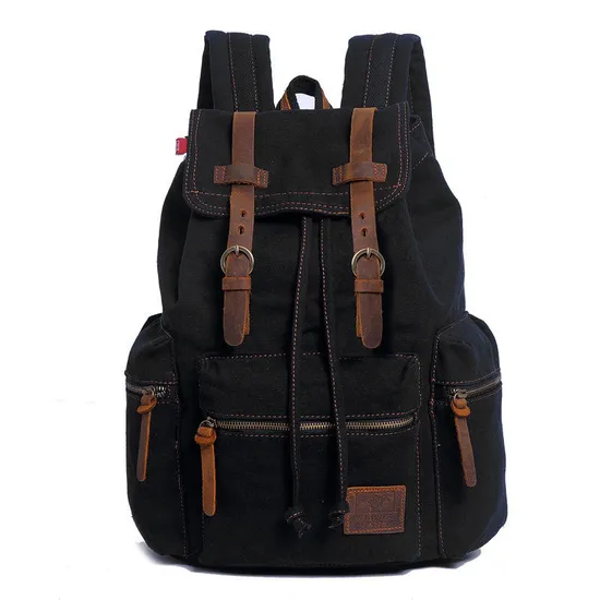 Canvas 15.6 Inches Computer Bag Retro Bags Casual Sports Laptop Backpack School Bags