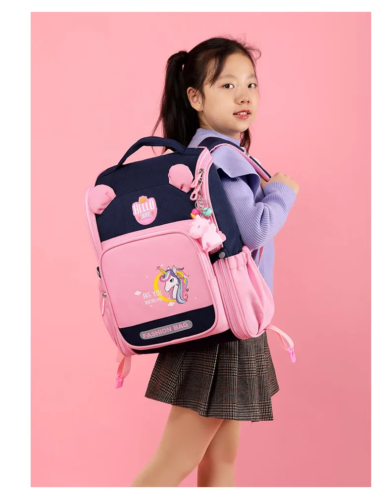 New Backpack for Elementary School Students in Grades 1-6 Boys and Girls Lightweight Spine Protection Space Backpack