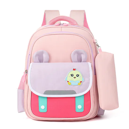 2024 New Cartoon Solid Color Children′s Breathable Backpack Boys and Girls School Backpack