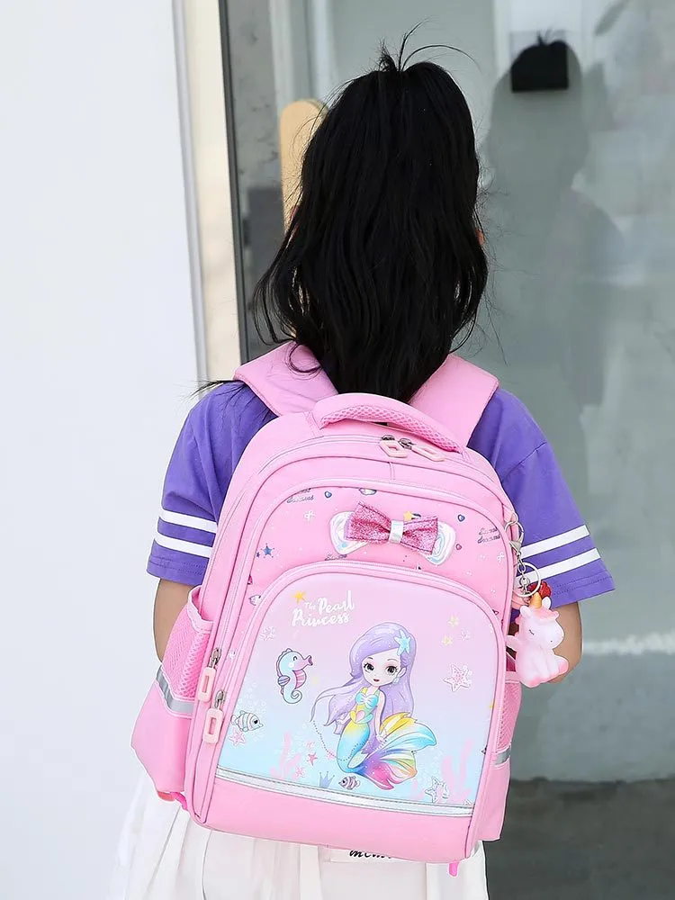 2023 New Children Cartoon Backpack for Girls in Grades 1 to 3 to Reduce Burden and Protect Spine