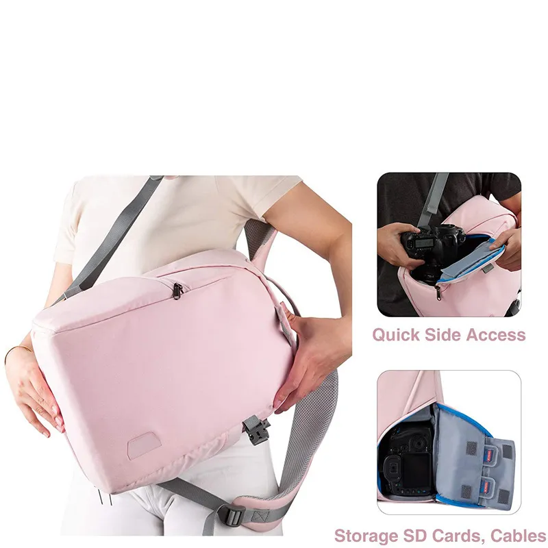 Fashion Travel PU Camera Backpack Women Large Backpack Leisure Outdoor Photography Equipment Storage Backpack